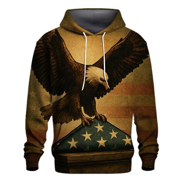Eagle Guard Over The Folded Flag Glow designer hoodies