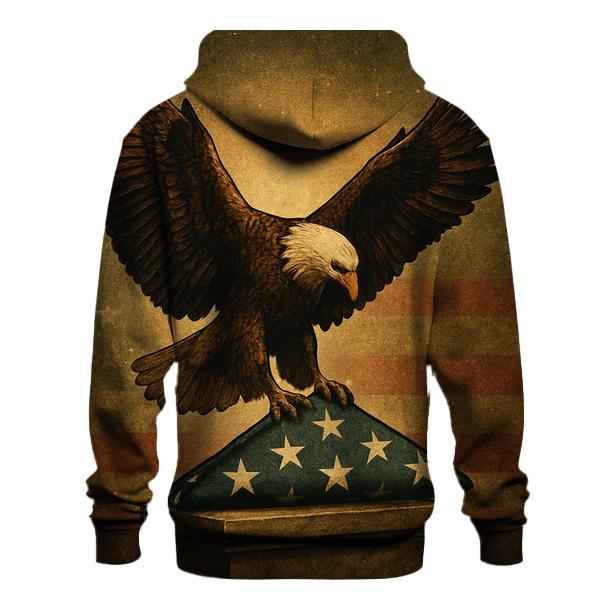 Eagle Guard Over The Folded Flag Glow designer hoodies