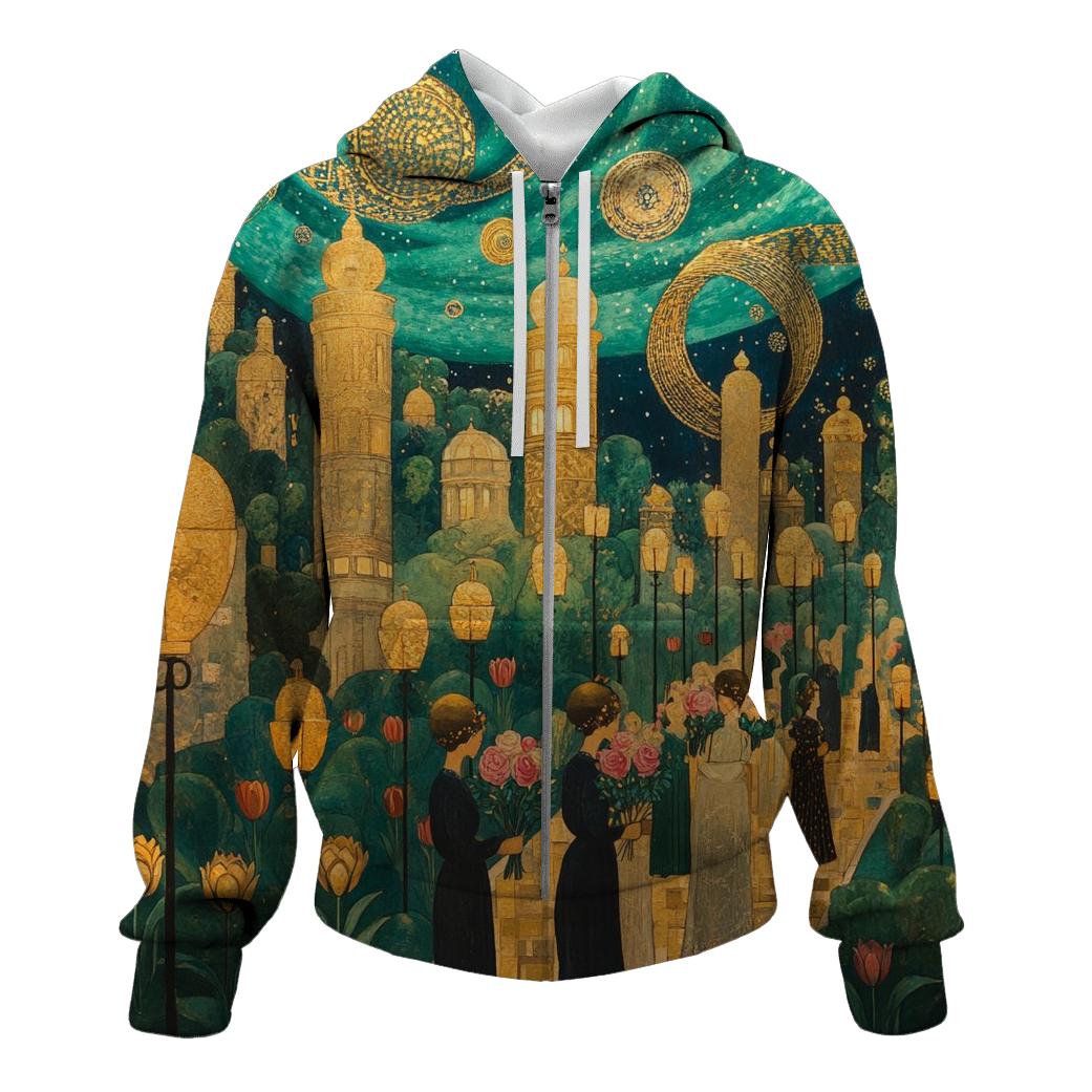 Gustav Klimt Inspired Aurora Garden Festival graphic hoodies