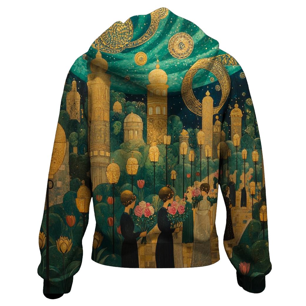 Gustav Klimt Inspired Aurora Garden Festival graphic hoodies