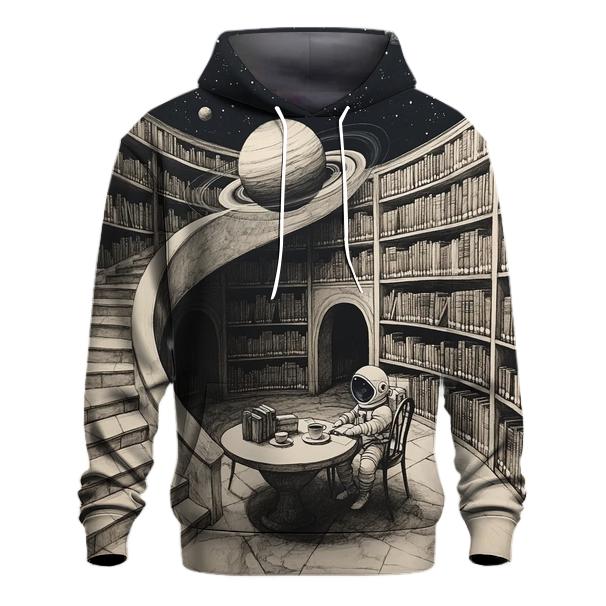 M C Escher Inspired Library Of Planets And Stairways hoodies fashion