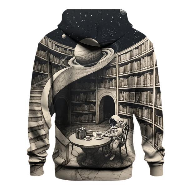 M C Escher Inspired Library Of Planets And Stairways hoodies fashion