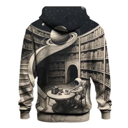 M C Escher Inspired Library Of Planets And Stairways hoodies fashion
