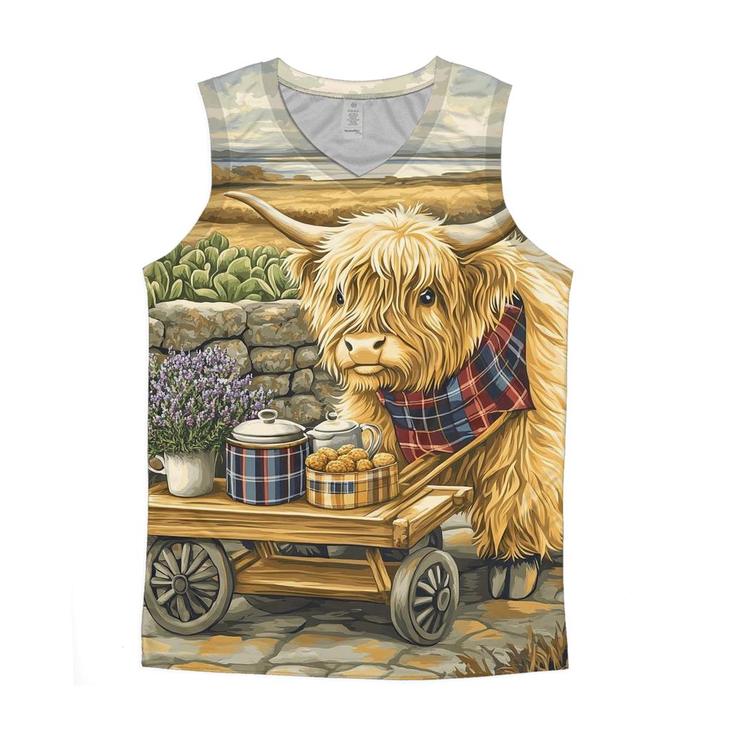 Tea Cart With Highland Cow Companion designer workout tanks