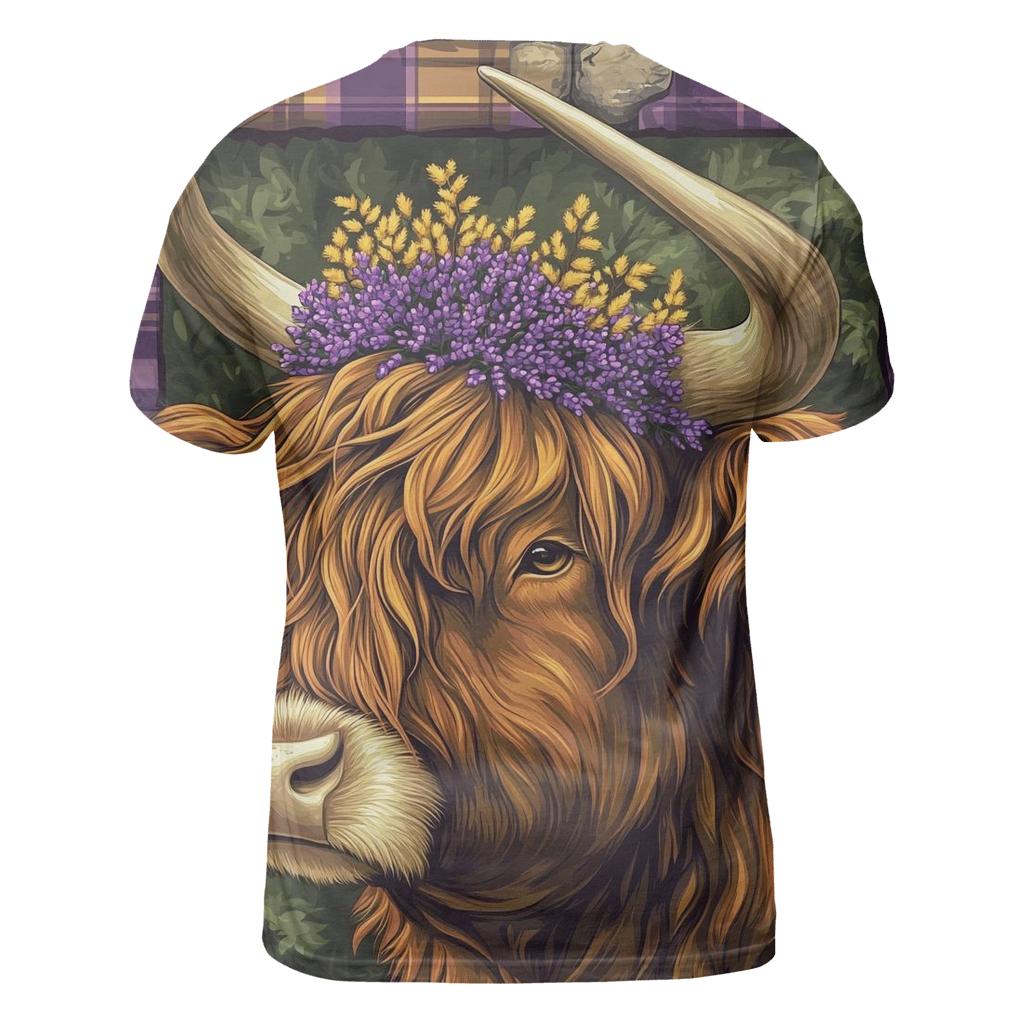 Heather Crown Highland Cow Portrait personalized full print shirts