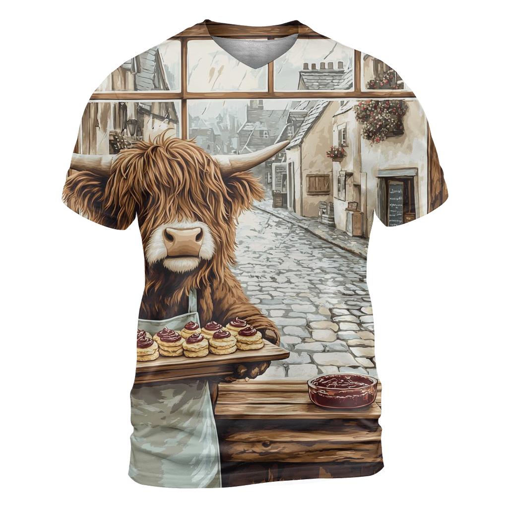 Highland Cow Bakery Window Helper custom all-over print shirts