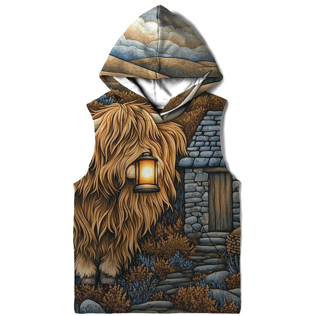 Highland Cow Lantern Keeper At The Bothy Door custom hoodies