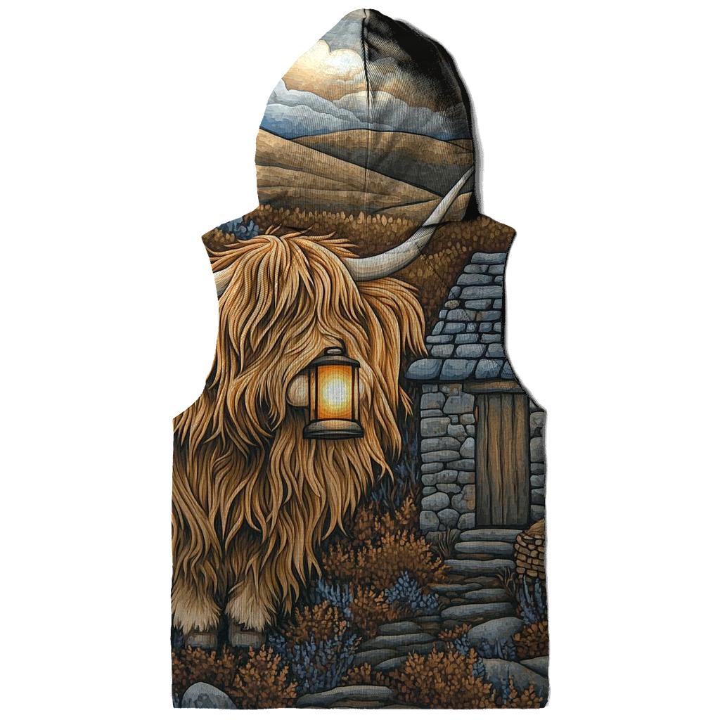Highland Cow Lantern Keeper At The Bothy Door custom hoodies