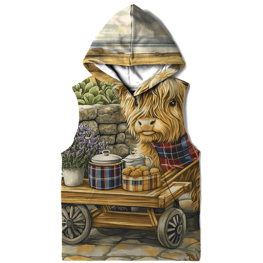 Tea Cart With Highland Cow Companion hoodies fashion