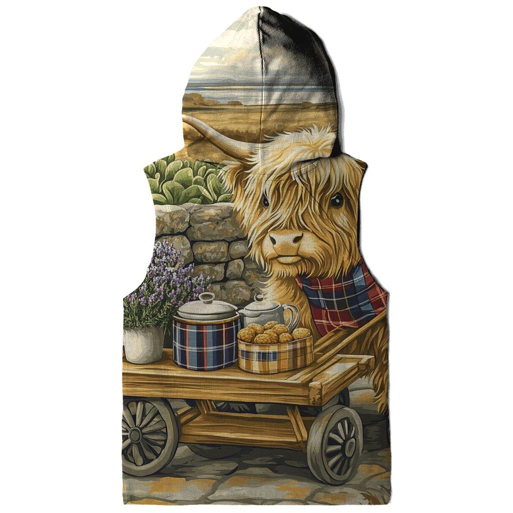 Tea Cart With Highland Cow Companion hoodies fashion