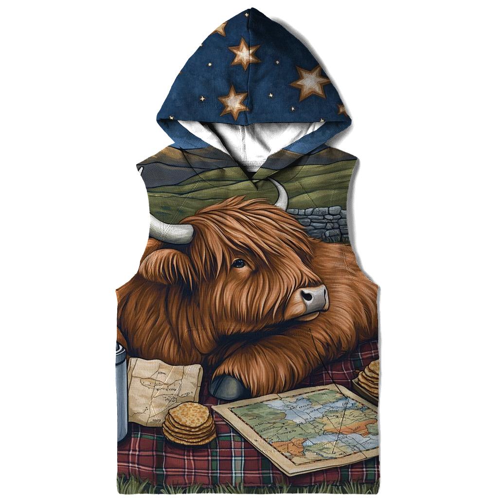 Stargazing Picnic, Highland Cow Style hoodie styles