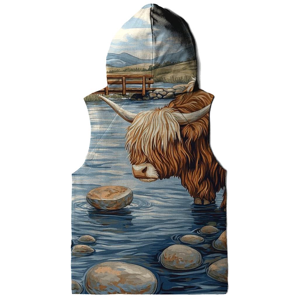 Highland Cow River Stone Skipping hoodie styles