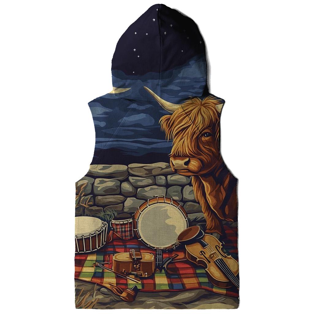 Highland Cow Music Session By The Stone Wall lightweight hoodies