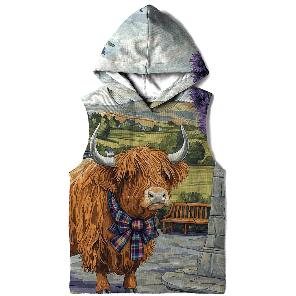Highland Cow And The Thistle Clocktower hoodies fashion