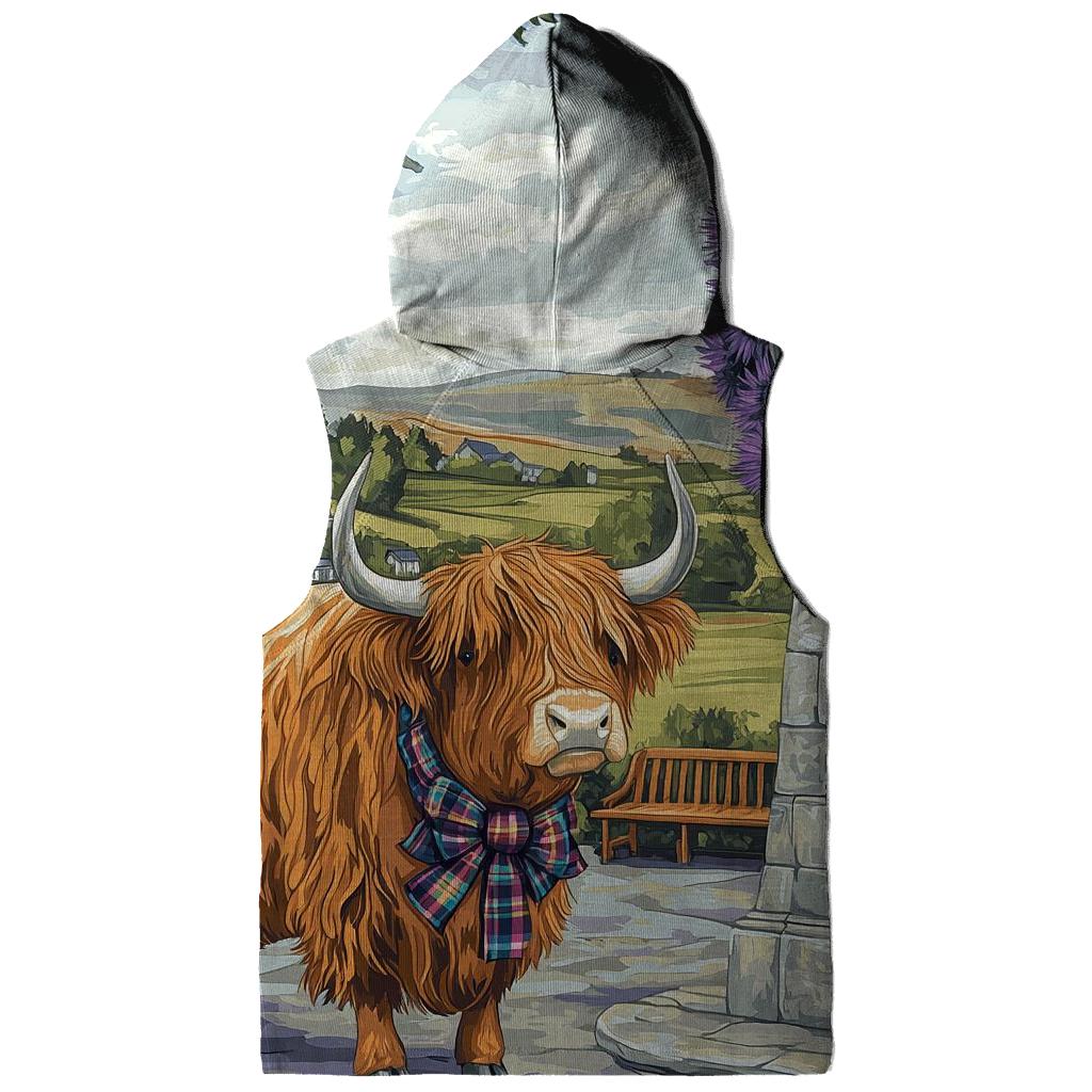 Highland Cow And The Thistle Clocktower hoodies fashion