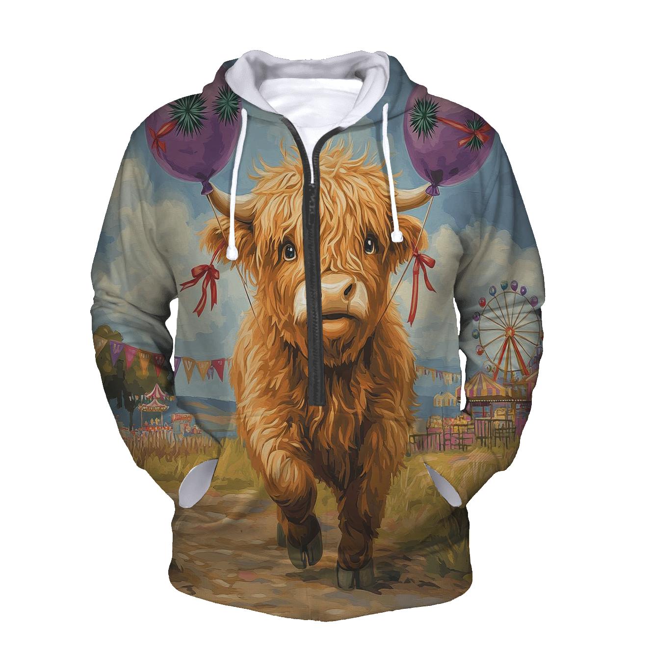 Highland Cow And The Floating Thistle Balloons hoodie trends