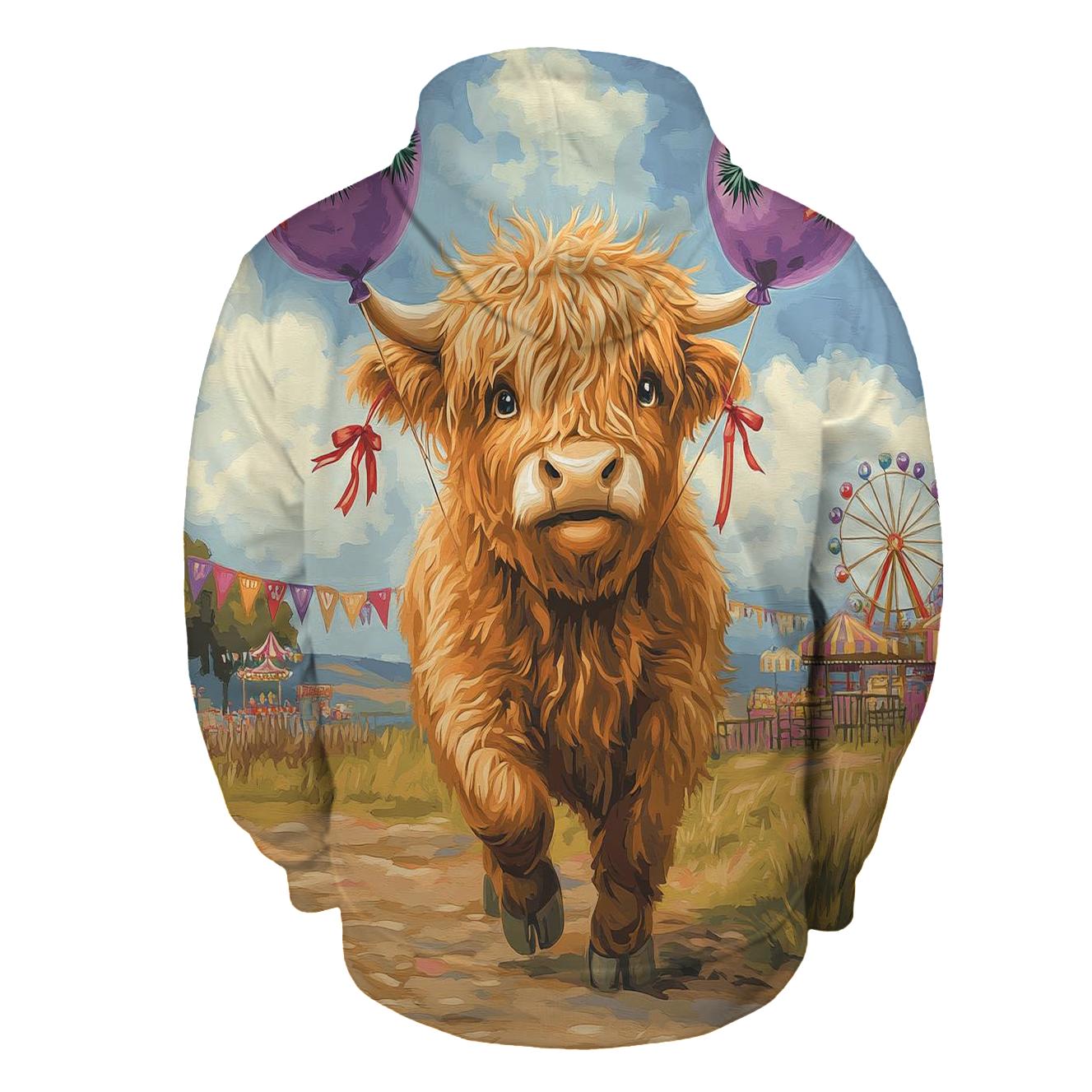 Highland Cow And The Floating Thistle Balloons hoodie trends