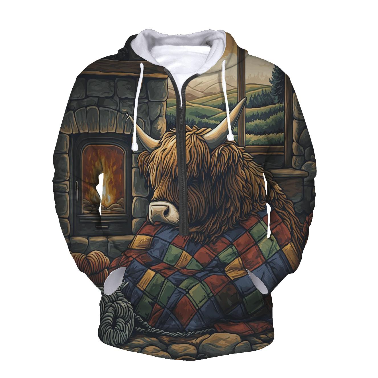 Highland Cow Quilt Maker By The Hearth designer hoodies