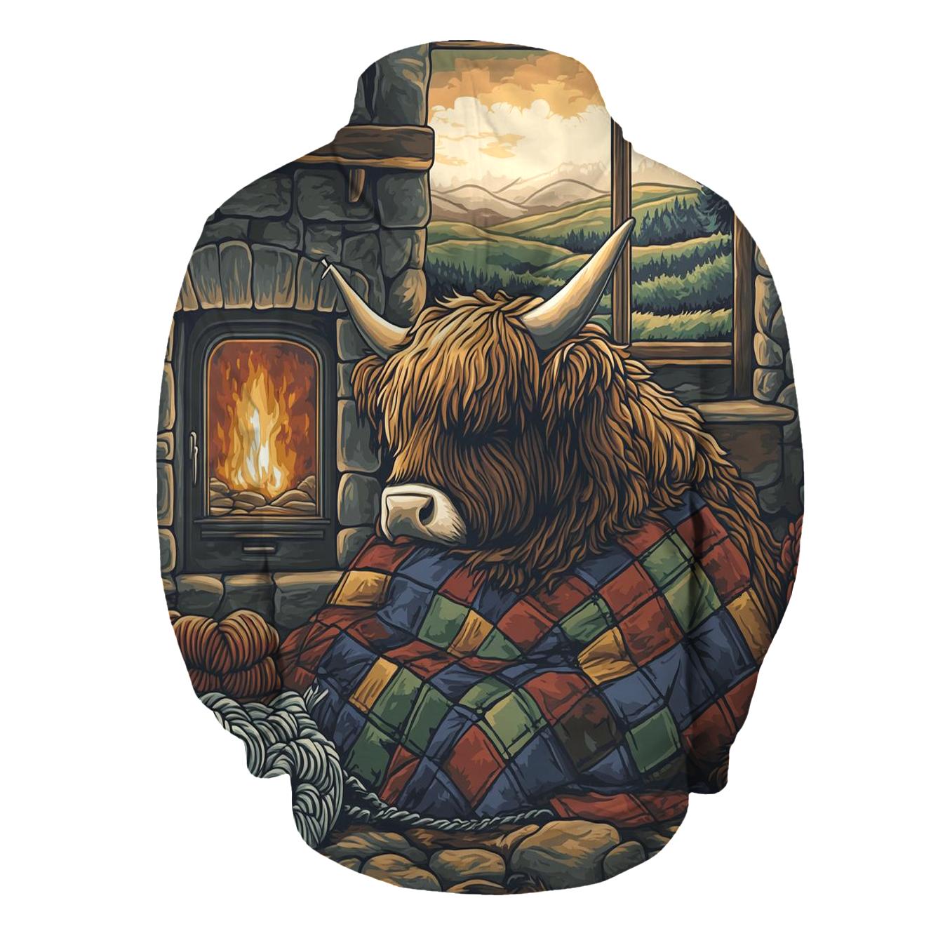 Highland Cow Quilt Maker By The Hearth designer hoodies