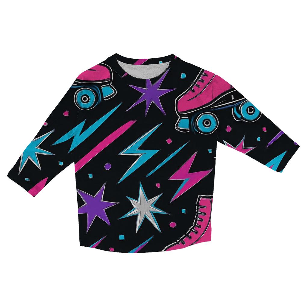 Roller Rink Laser Confetti designer 3/4 sleeve blouses
