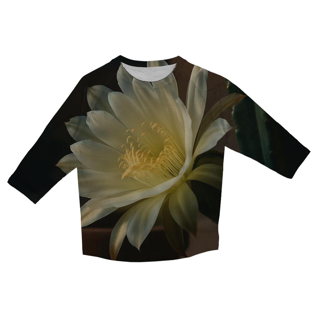 Night Blooming Cereus Opening On A Desert Patio casual three quarter sleeve shirts