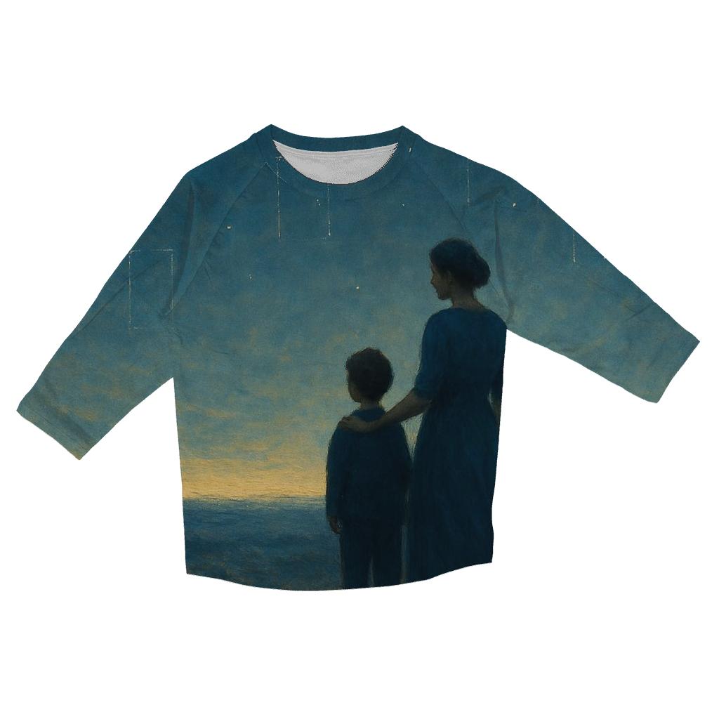 The Horizon She Held Open designer 3/4 sleeve blouses