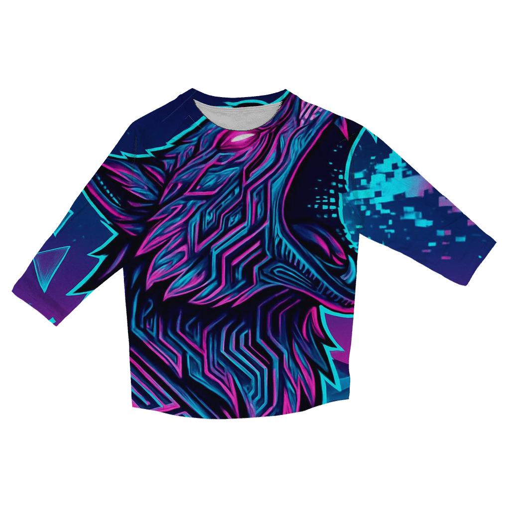 Neon Circuit Howl Over The Data Desert personalized 3/4 sleeve tees