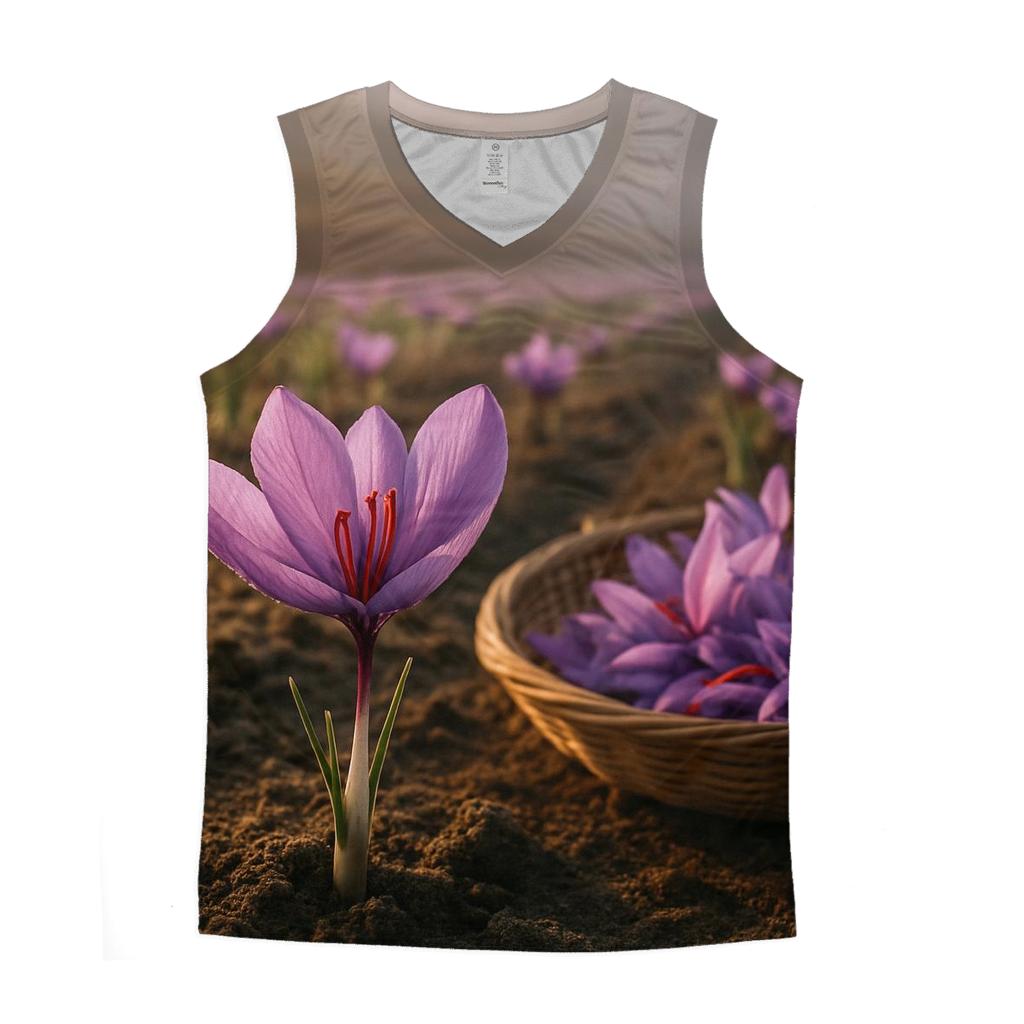 Saffron Crocus Harvest Threads In A Mountain Field casual summer tank tops
