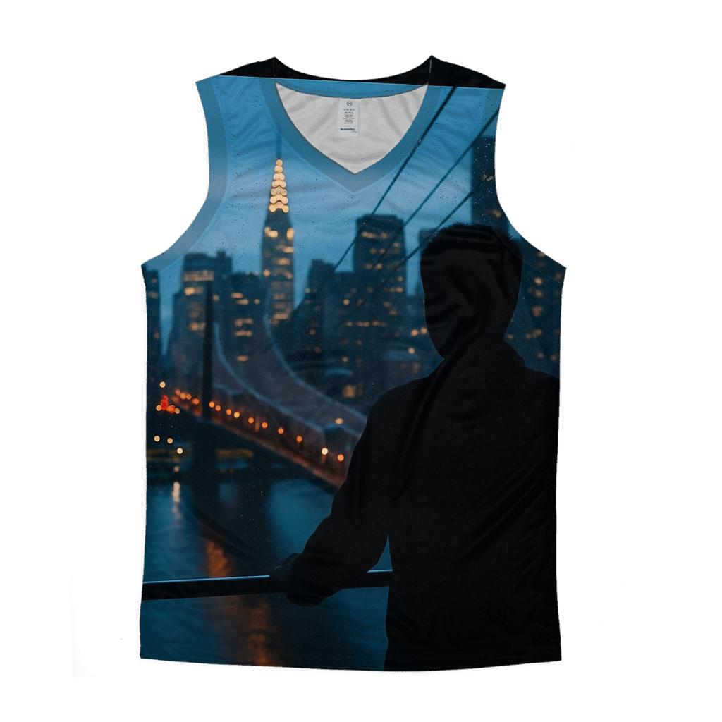 Roosevelt Island Tram Blue Hour Commute Over The East River personalized athletic tanks
