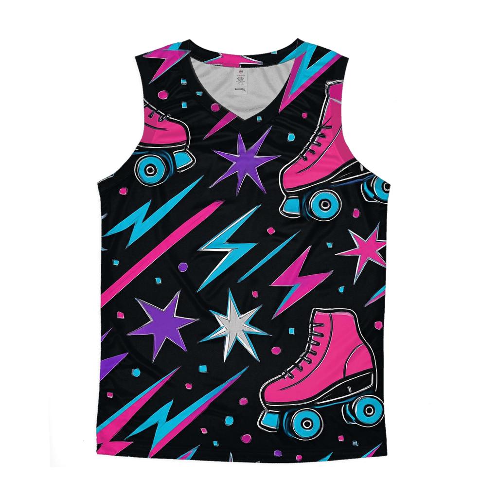 Roller Rink Laser Confetti stylish racerback tanks
