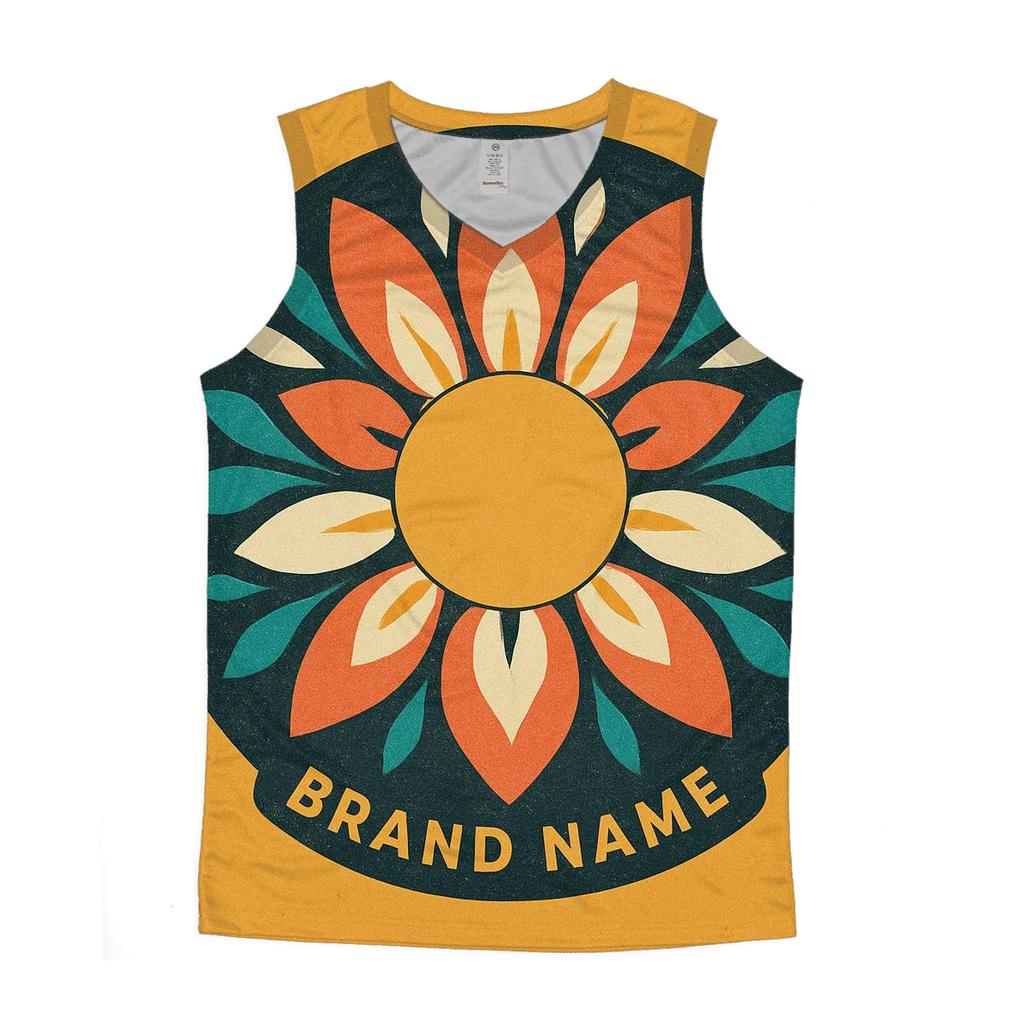 Solar Flora Collage Emblem sports performance tank tops