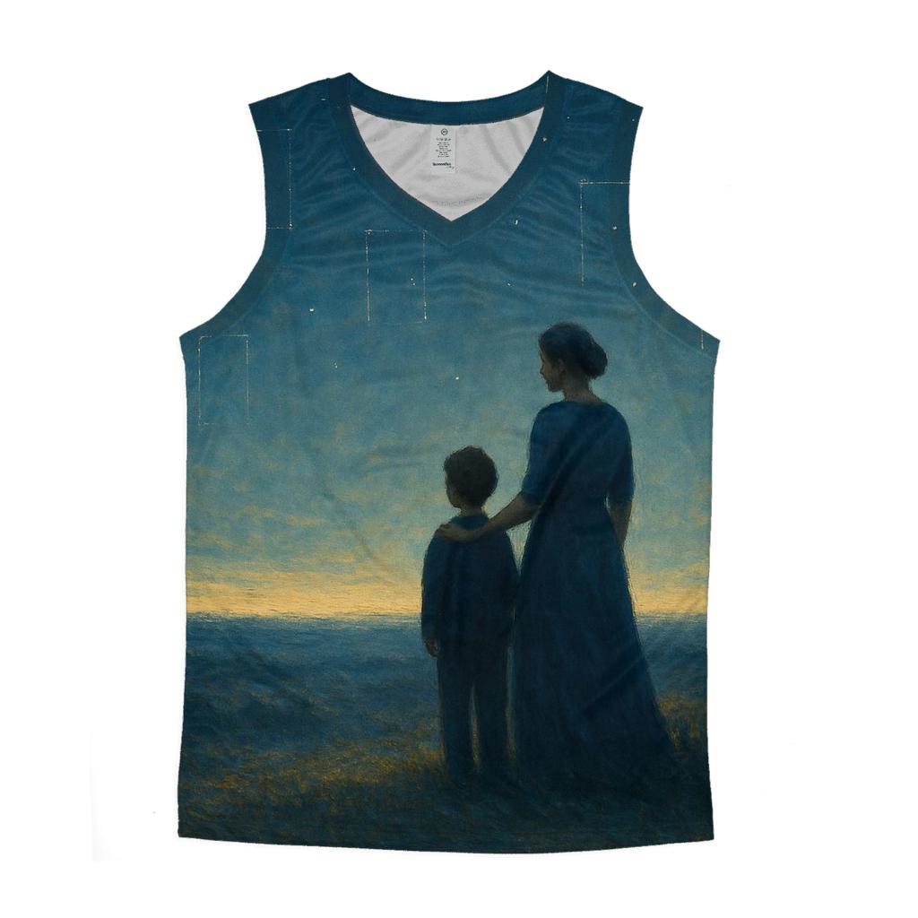 The Horizon She Held Open graphic print tank tops