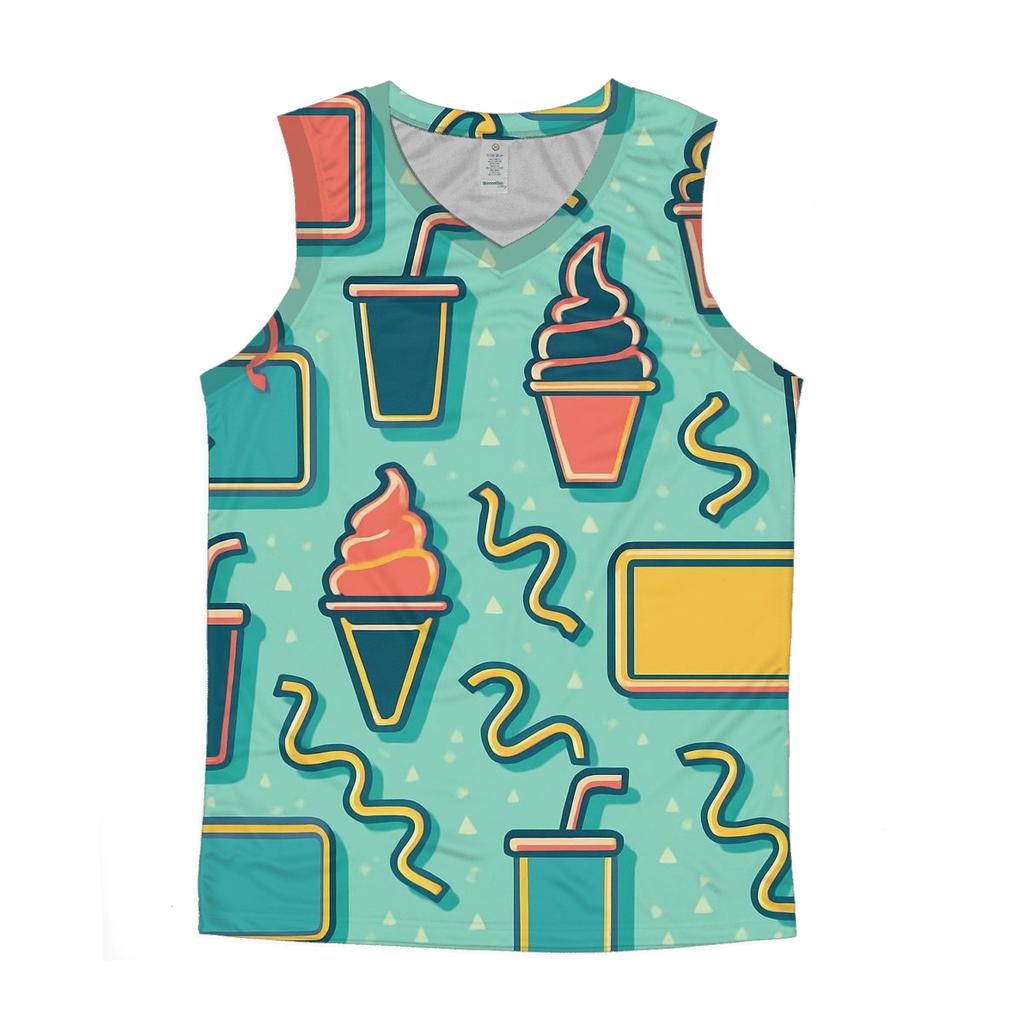 Mall Food Court Neon Pattern stylish racerback tanks