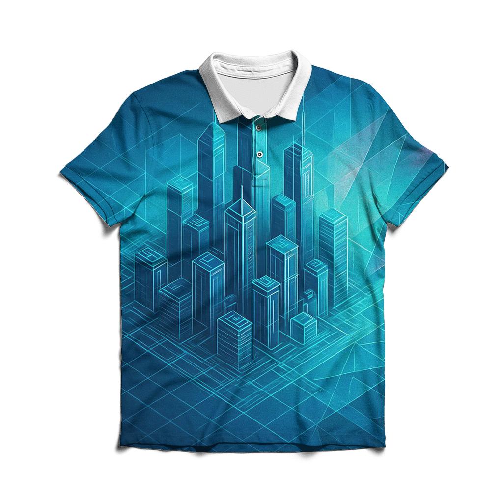 Prismatic City Blueprint Mirage personalized polo shirts