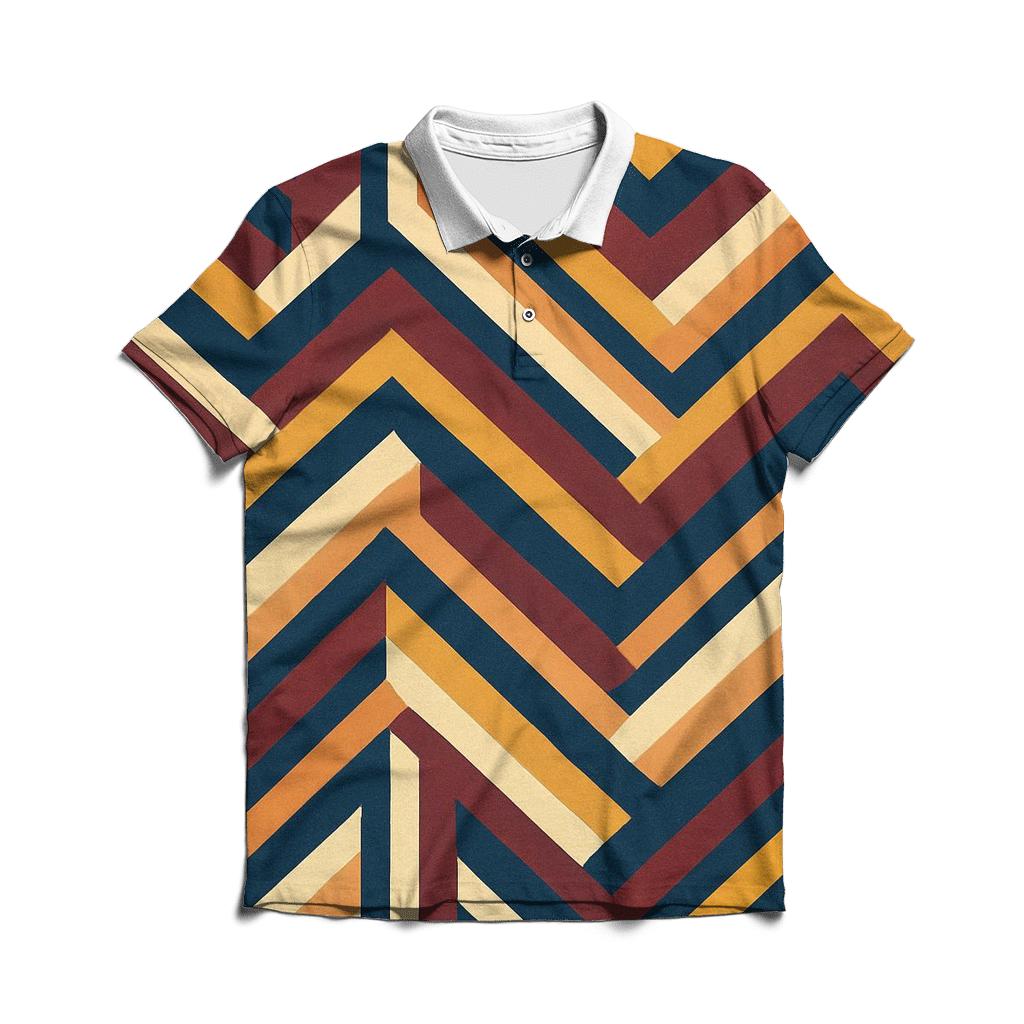 Disco Roller Night Zigzags classic pique polos