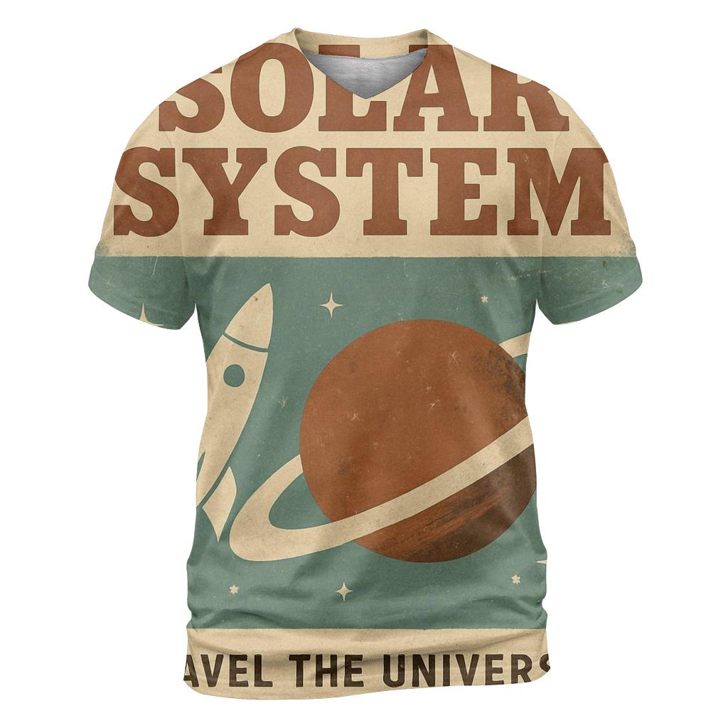 Weathered 1970s Space Tourist Brochure Cover custom all-over print shirts