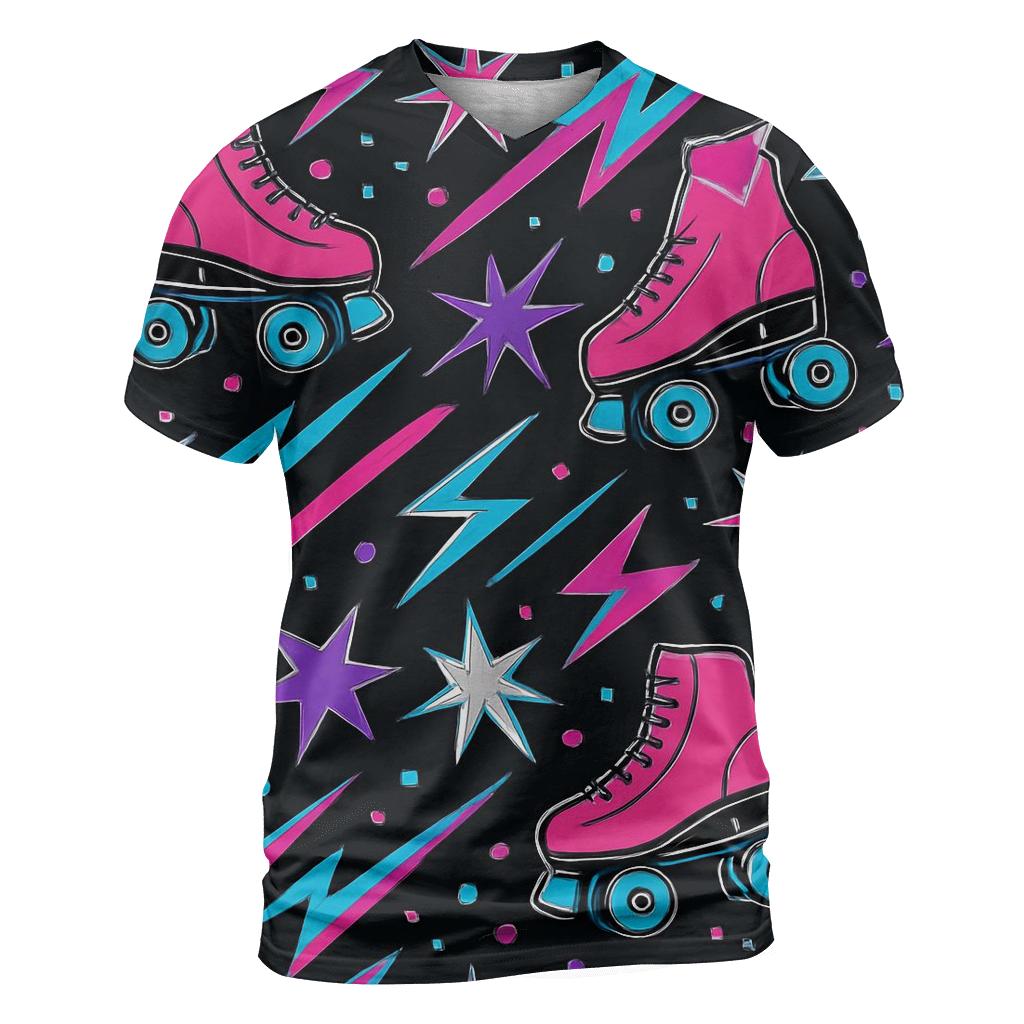 Roller Rink Laser Confetti artistic all-over print tops