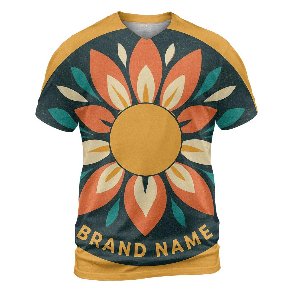 Solar Flora Collage Emblem statement graphic shirts