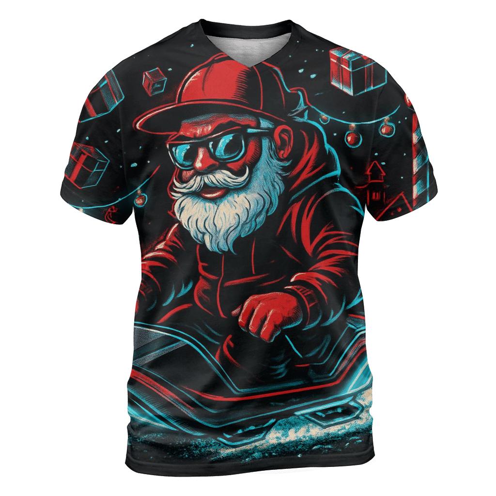 Neon Workshop Santa On Hover Sleigh statement graphic shirts