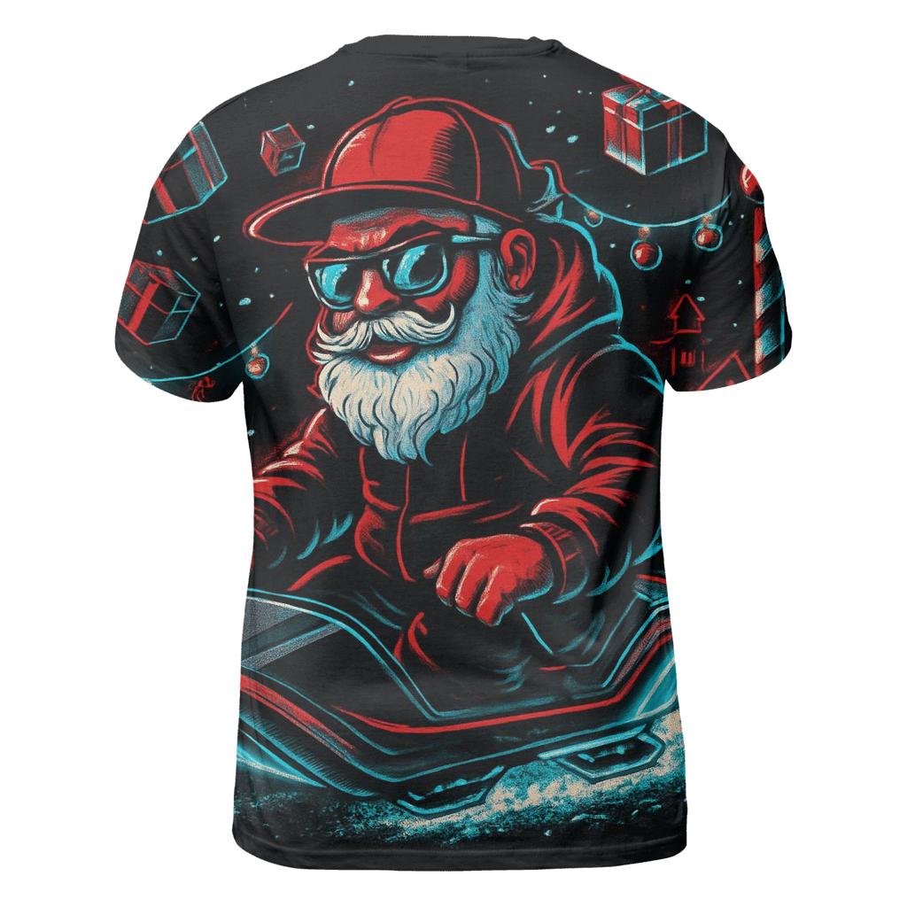 Neon Workshop Santa On Hover Sleigh statement graphic shirts