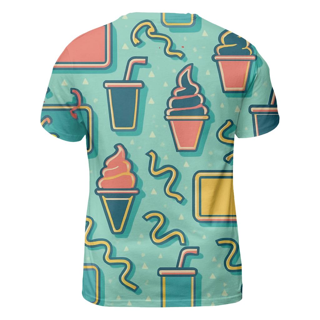 Mall Food Court Neon Pattern statement graphic shirts