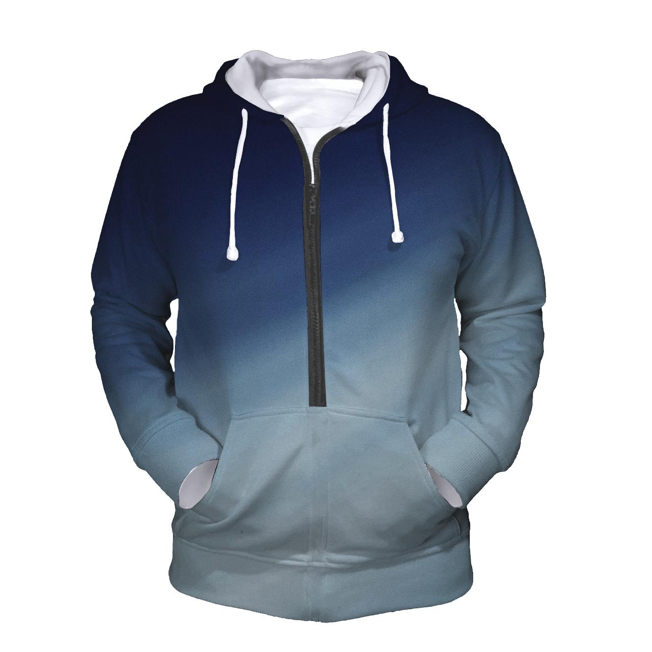 Moonlit Glacier Sweep embroidered hoodies