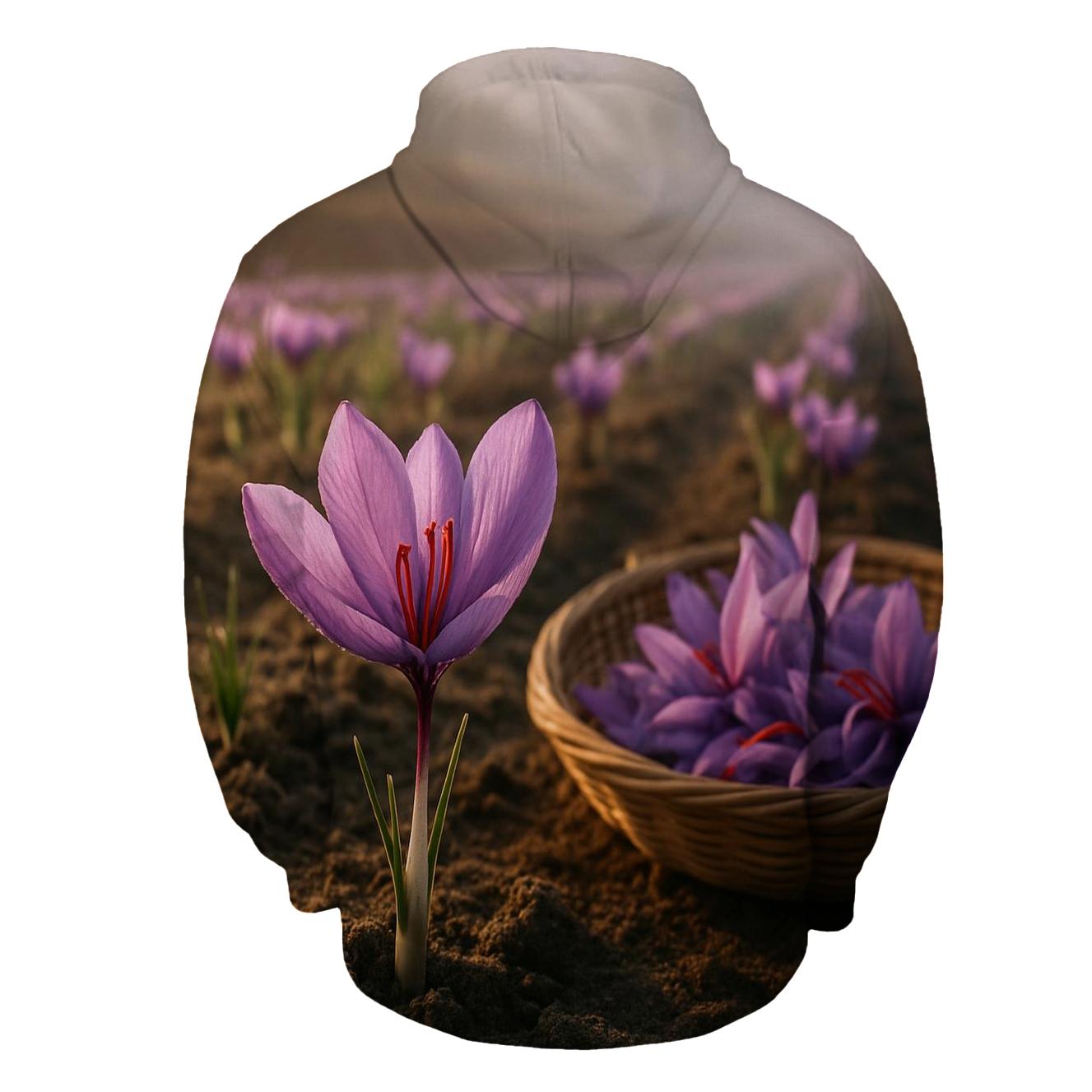 Saffron Crocus Harvest Threads In A Mountain Field printed hoodies