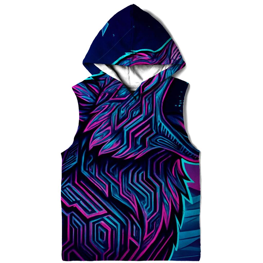Neon Circuit Howl Over The Data Desert designer hoodies