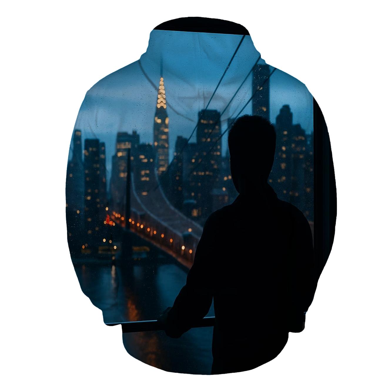Roosevelt Island Tram Blue Hour Commute Over The East River premium hoodies