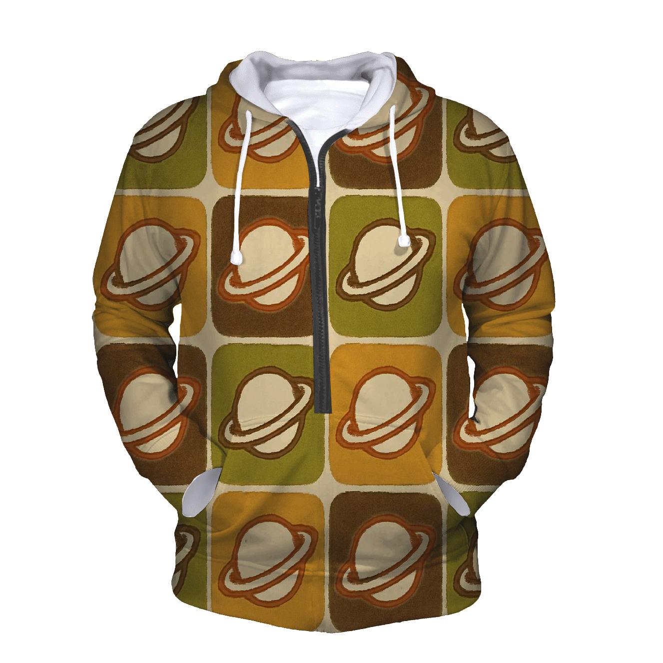 Groovy Planetary Wallpaper Tiles custom hoodies