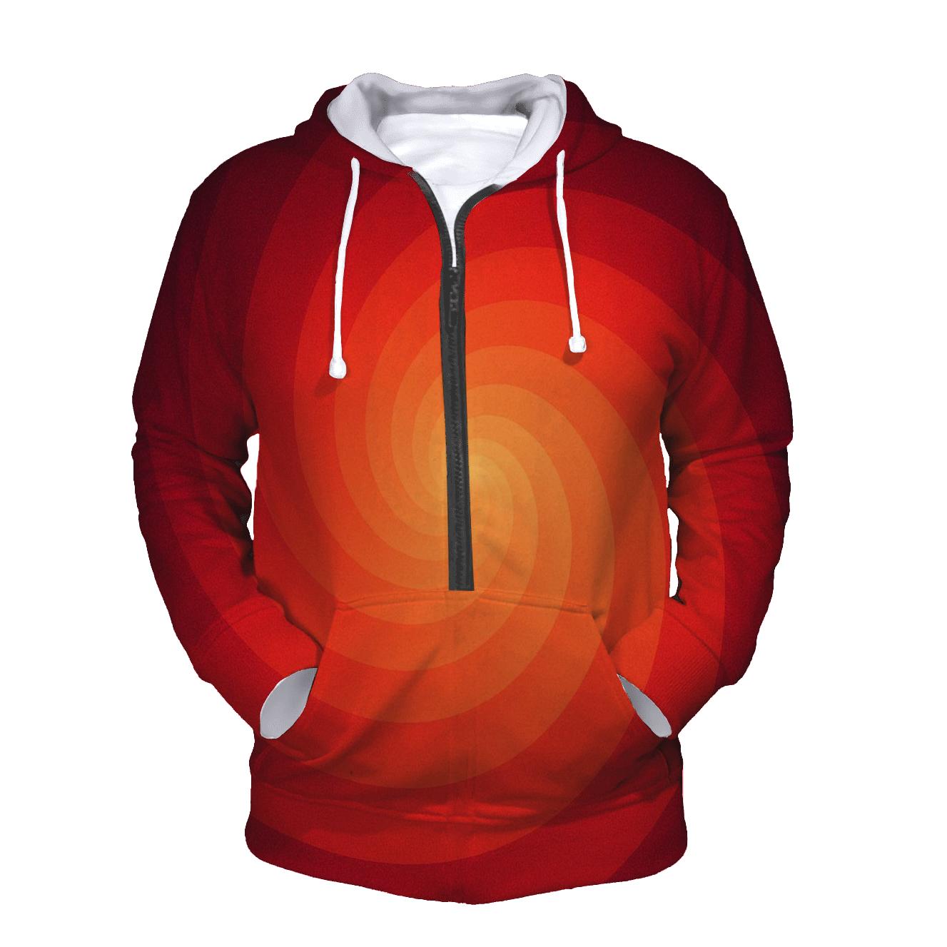 Molten Coral Vortex Gradient pullover hoodies