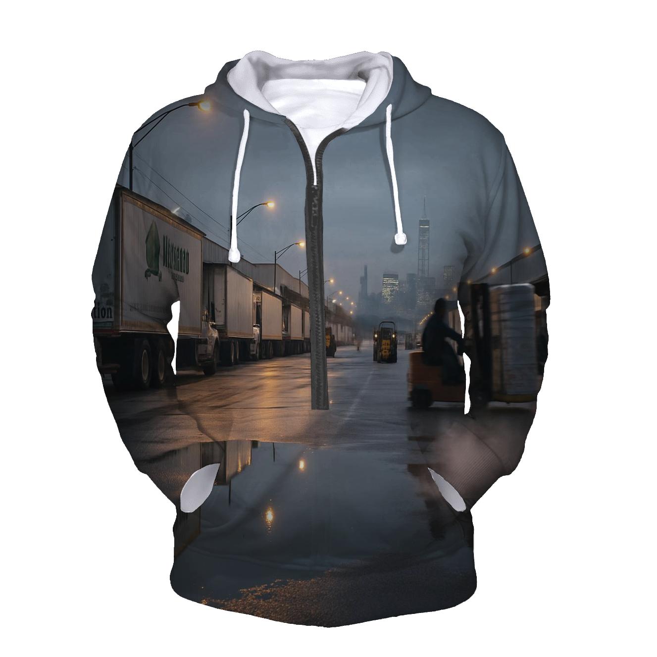 Pre Dawn Deliveries At Hunts Point With Lower Manhattan In The Distance hoodie designs