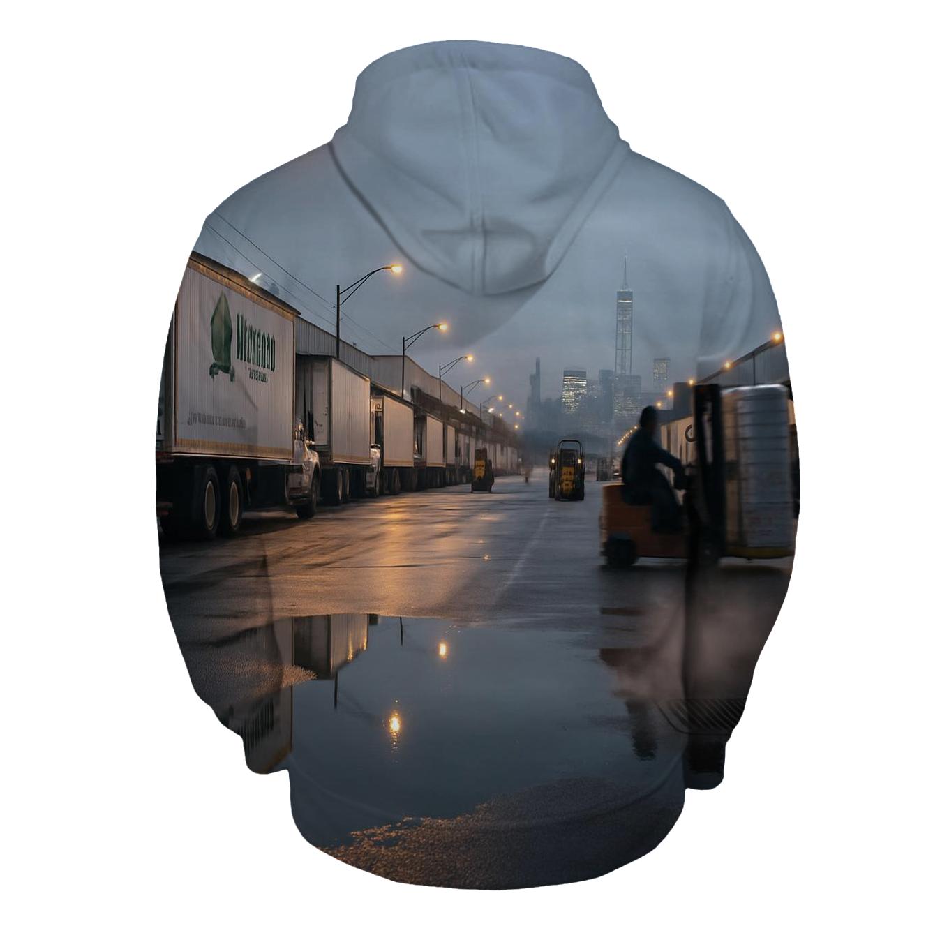 Pre Dawn Deliveries At Hunts Point With Lower Manhattan In The Distance hoodie designs
