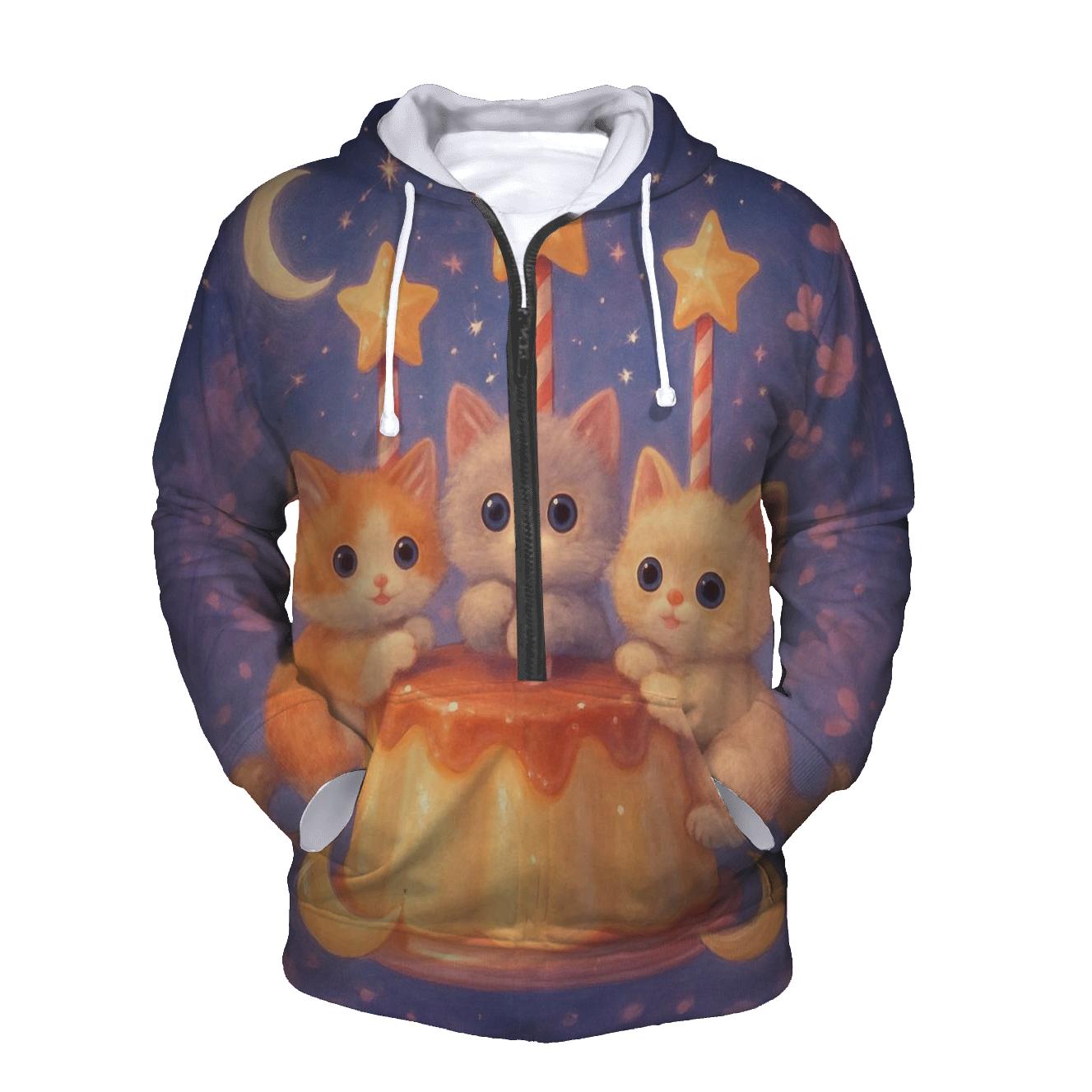 Moonlit Pudding Kitty Carousel custom hoodies
